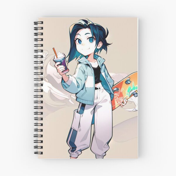Item preview, Manga anime girl with drink and skateboard designed and sold by Sany12352.