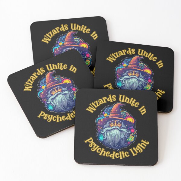 Item preview,  Wizards Unite in Psychedelic Light - Yellow Text designed and sold by LMBoutique.