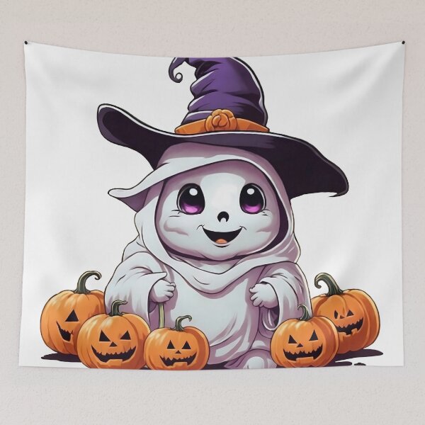 Item preview, Cute ghost with pumpkins designed and sold by Laufer15.