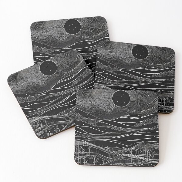 Item preview, Abstract Night Landscape – Black and White Art 89 designed and sold by Benito Del Ray.