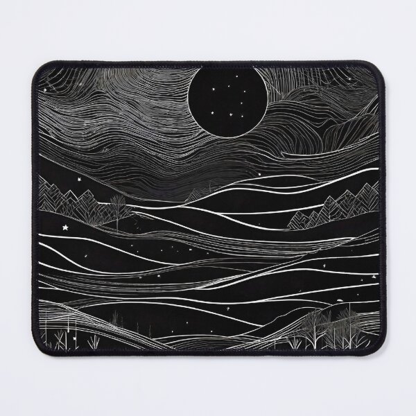 Item preview, Abstract Night Landscape – Black and White Art 89 designed and sold by Benito Del Ray.