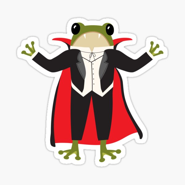 Vampire frog - frog in a Halloween costume Sticker
