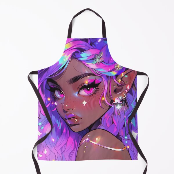 Item preview, Bright Colorful Purple Elf Anime Girl designed and sold by bubblegoth.