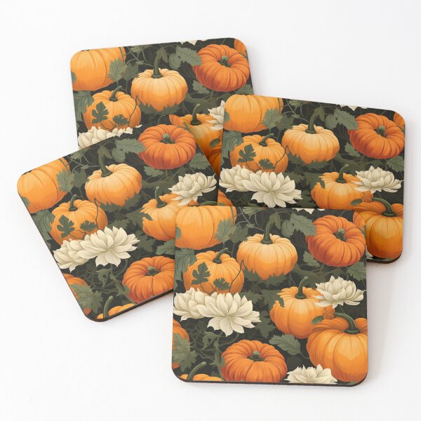 Item preview, Pumpkins and Flowers designed and sold by QuixoticDigital.