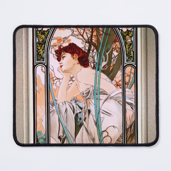 Item preview, Evening Reverie by Alphonse Mucha Remastered Xzendor7 Vintage Art Reproductions designed and sold by Xzendor7 Digital Art Creations.