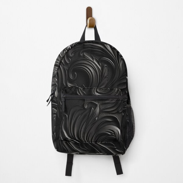 Artikelvorschau, schwarzes Leder mit Paisley-Muster entworfen und verkauft von DanieWoods.