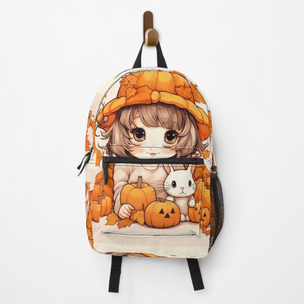 Item preview, Fall pumpkin girl bunny and maple leaves designed and sold by MagicStrawberry.