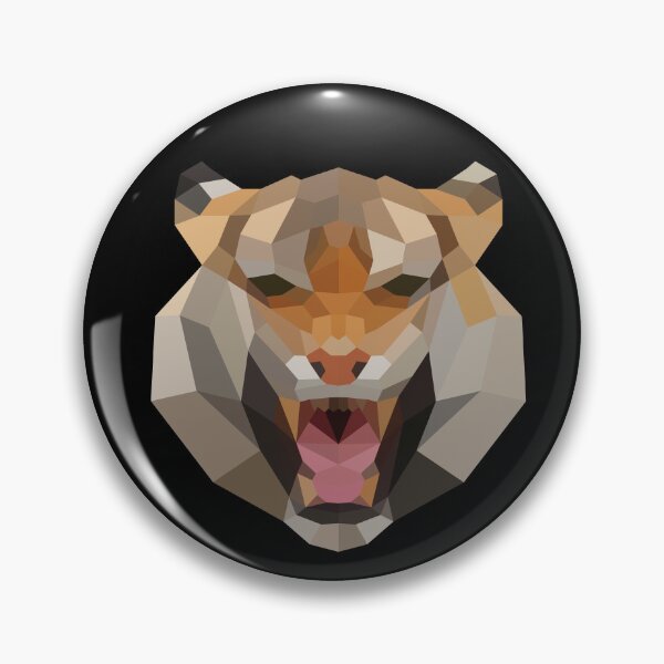 Item preview, Geometric Fierce Tiger Head on Black designed and sold by shaldesign.