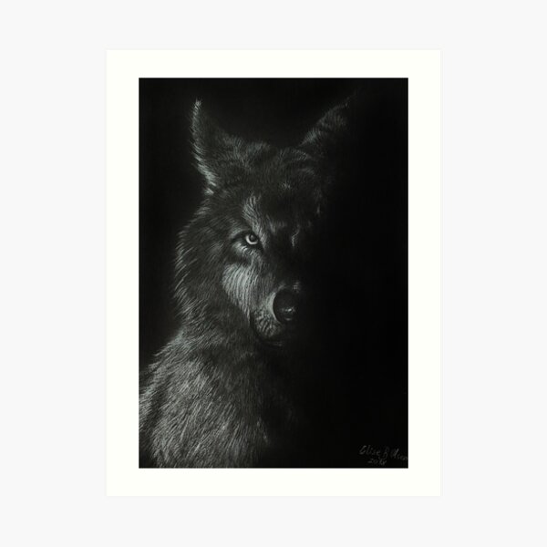 Wolf in shadows Art Print