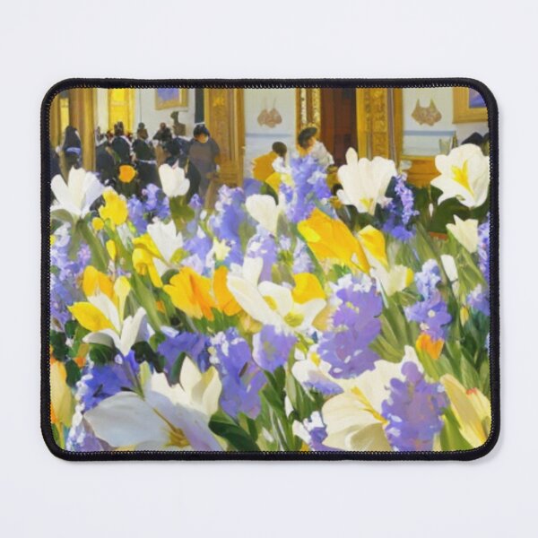 Item preview, Stylized vintage scene with spring flowers and people  designed and sold by krispald.