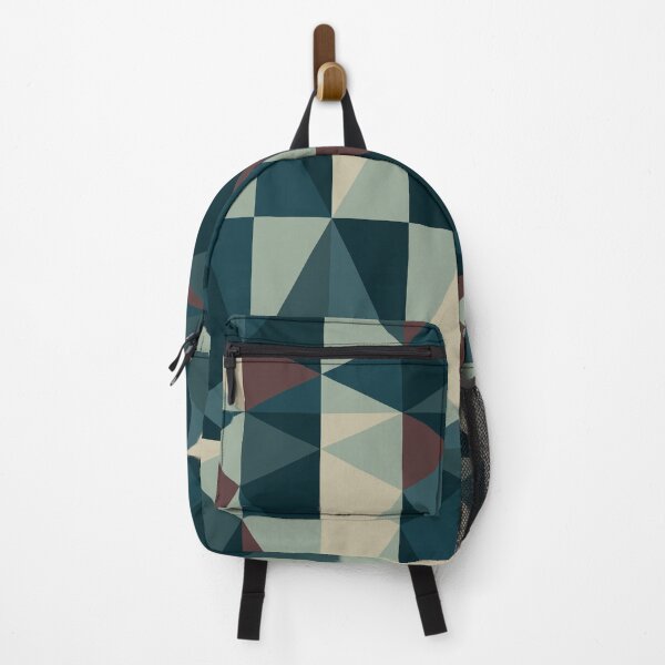 Item preview, Teal brown triangles abstract designed and sold by ElaSzczepaniak.
