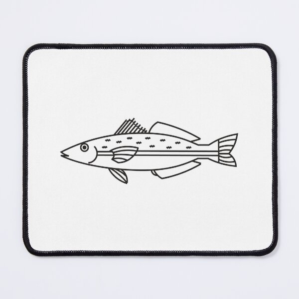 Item preview, Kawaii Eastern School Whiting Fish in Black and White designed and sold by fruttidimare.