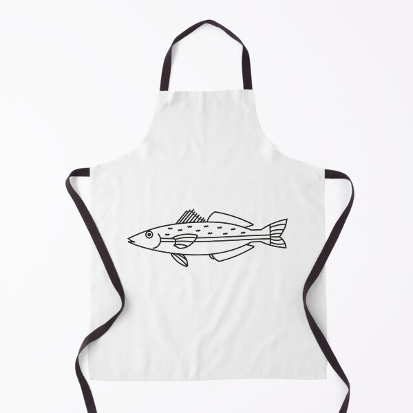 Item preview, Kawaii Eastern School Whiting Fish in Black and White designed and sold by fruttidimare.
