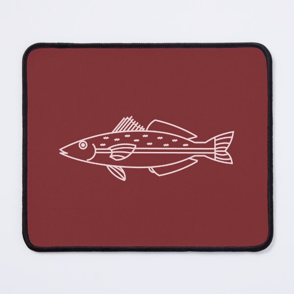 Item preview, Kawaii Eastern School Whiting Fish in Soft Pink on Maroon designed and sold by fruttidimare.