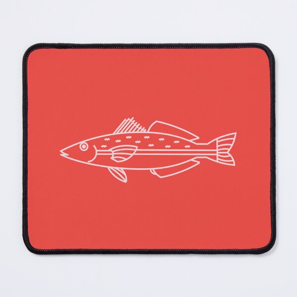 Item preview, Kawaii Eastern School Whiting Fish in Soft Pink on Red designed and sold by fruttidimare.