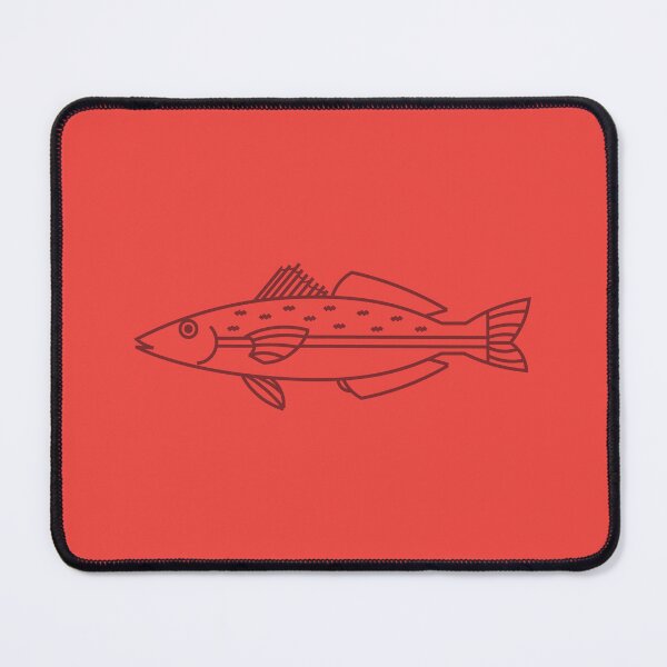 Item preview, Kawaii Eastern School Whiting Fish in Maroon on Red designed and sold by fruttidimare.