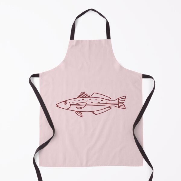 Item preview, Kawaii Eastern School Whiting Fish in Maroon on Soft Pink designed and sold by fruttidimare.