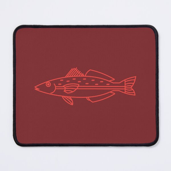 Item preview, Kawaii Eastern School Whiting Fish in Red on Maroon designed and sold by fruttidimare.