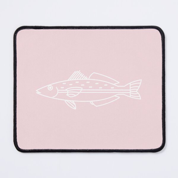 Item preview, Kawaii Eastern School Whiting Fish in White on Soft Pink designed and sold by fruttidimare.