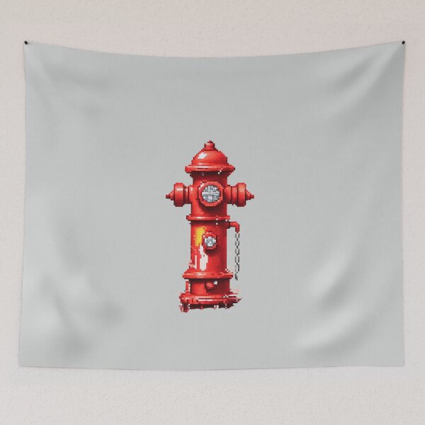 Item preview, Pixel Fire Hydrant Design Print  designed and sold by randomtdesigns.