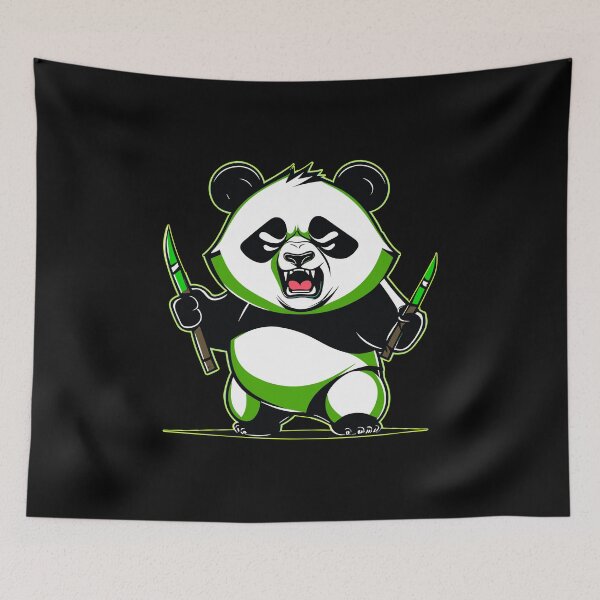 Item preview, kawaii Angry Panda - Fighter Panda designed and sold by HoruXtore.