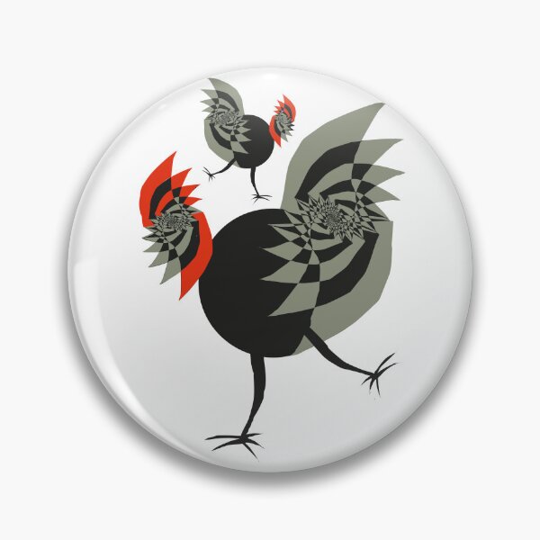 Item preview, Two gray roosters with red combs designed and sold by Yatoff.