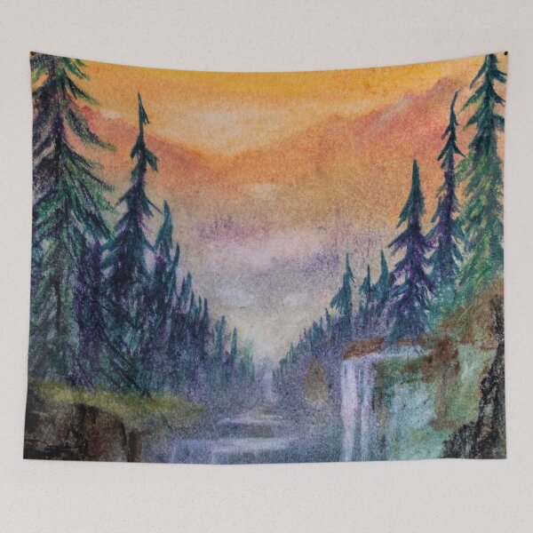 Item preview, Forest Waterfall at Sunset designed and sold by Scott and Mary Schneider art_photography.