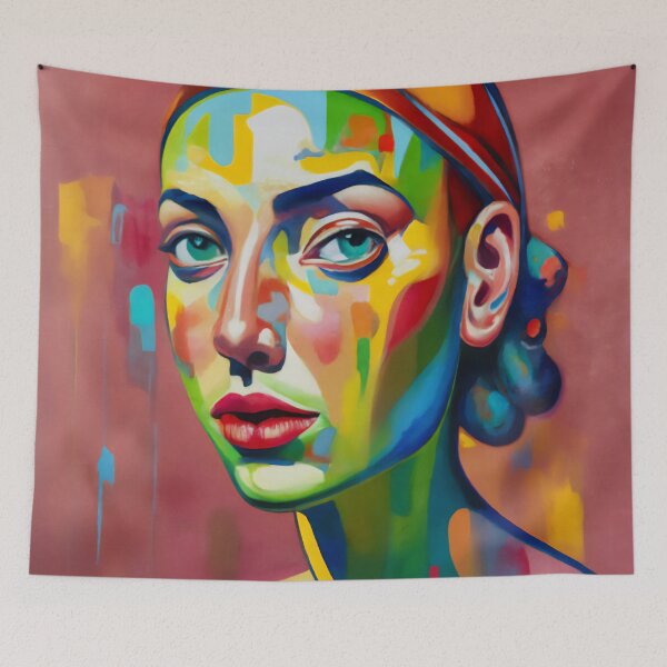 Item preview, female portrait expressionism painting designed and sold by Lefteris Betsis.