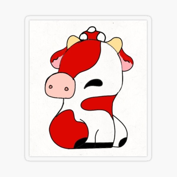 Mushroom Cow matte Vinyl Sticker - Kawaii Stickers - Cute - Decal cut