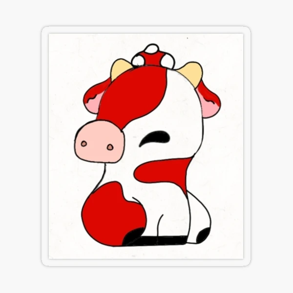 Mushroom Cow Matte Vinyl Sticker Kawaii Stickers Cute Decal Cut 