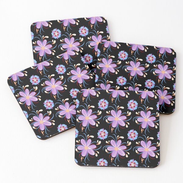 Item preview, Purple Flower Pattern - Black designed and sold by Timeknights.