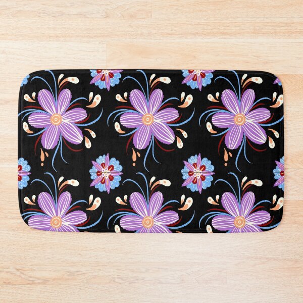 Item preview, Purple Flower Pattern - Black designed and sold by Timeknights.