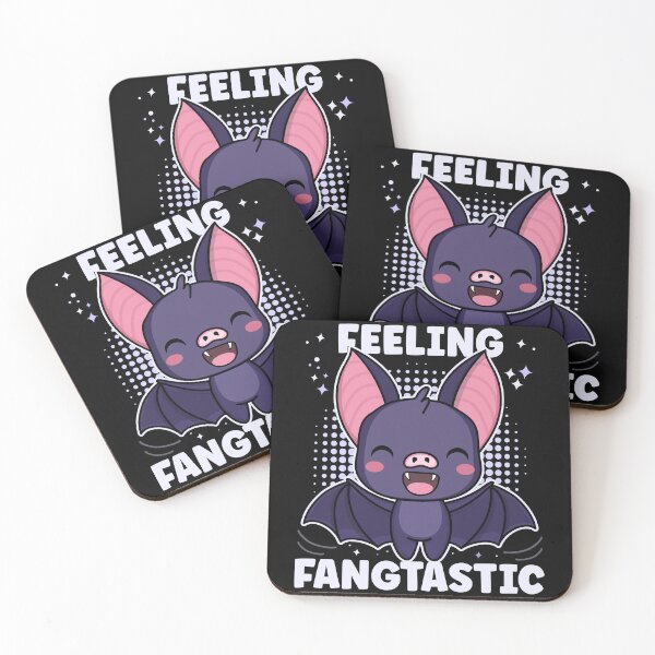 Item preview, Feeling Fangtastic | Cute and Funny Halloween Vampire Bat - Black designed and sold by PearlMoonGrapes.