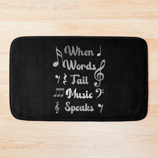 Item preview, Musical quote music speaks gray designed and sold by Artbellachi.