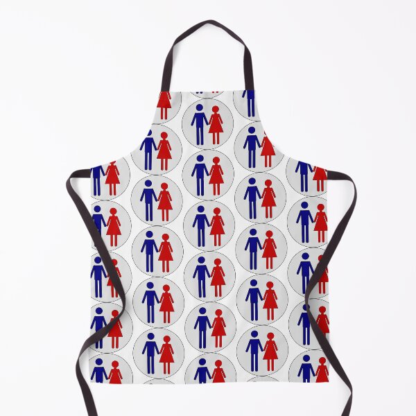 Item preview, Man and Woman, Blue and Red Stencils, on Light Grey Circle with Black Trim designed and sold by AASparksDesigns.