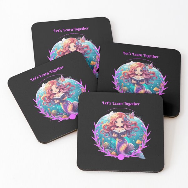 Item preview, Cute Pink Reading Mermaid designed and sold by SirenasWorld.