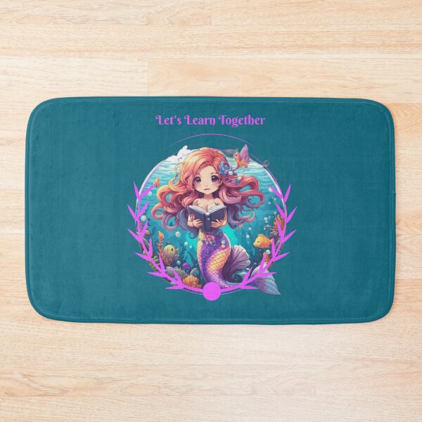 Item preview, Cute Pink Reading Mermaid designed and sold by SirenasWorld.