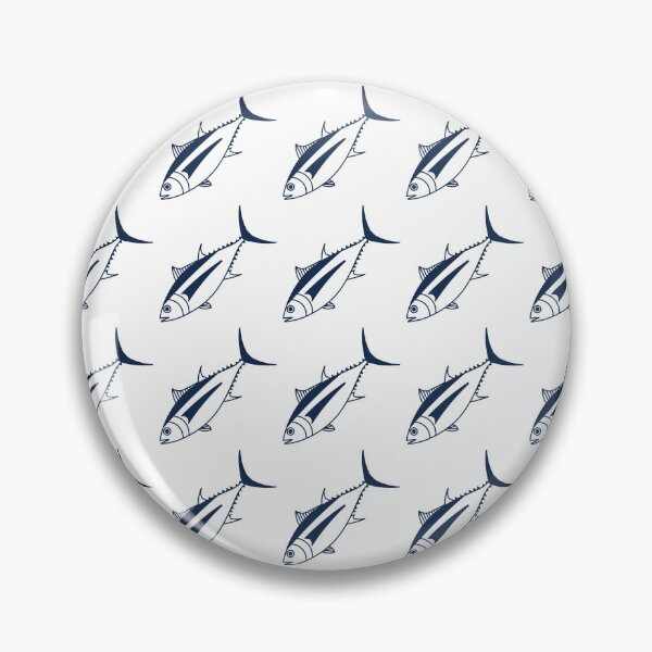 Item preview, Cute Albacore Fish in Marine Blue and White designed and sold by fruttidimare.