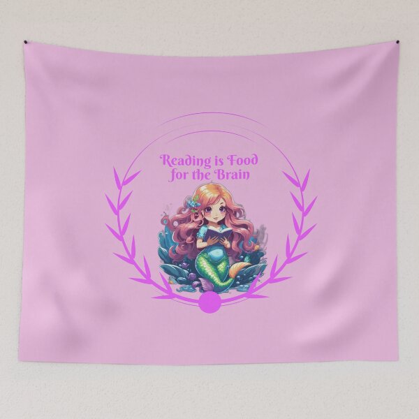 Item preview, Reading is Food for the Brain Mermaid designed and sold by SirenasWorld.