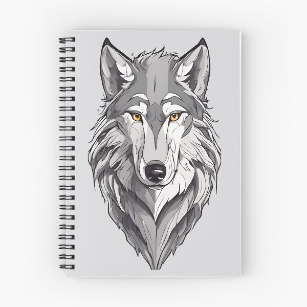 Artikelvorschau, Cartoon-Grauwolf-Porträt-Kunstwerk entworfen und verkauft von Thorolf.