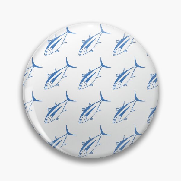 Item preview, Cute Albacore Fish in Aegean Blue and White designed and sold by fruttidimare.