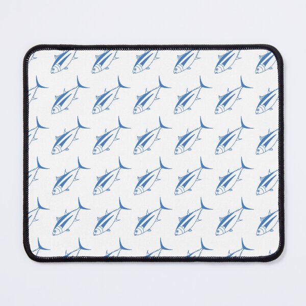 Item preview, Cute Albacore Fish in Aegean Blue and White designed and sold by fruttidimare.