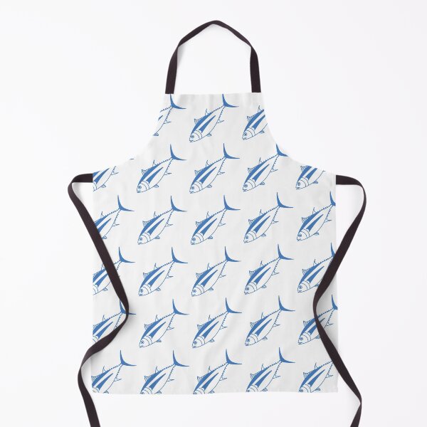 Item preview, Cute Albacore Fish in Aegean Blue and White designed and sold by fruttidimare.