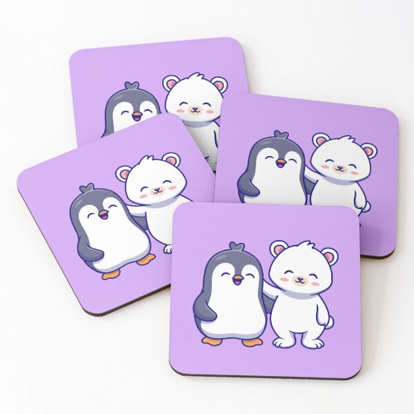 Item preview, Arctic Friends: Cute Polar Bear and Penguin Cartoon Vector Icon designed and sold by hjian8219.