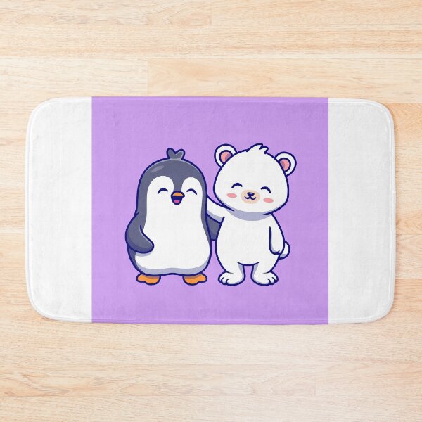 Item preview, Arctic Friends: Cute Polar Bear and Penguin Cartoon Vector Icon designed and sold by hjian8219.