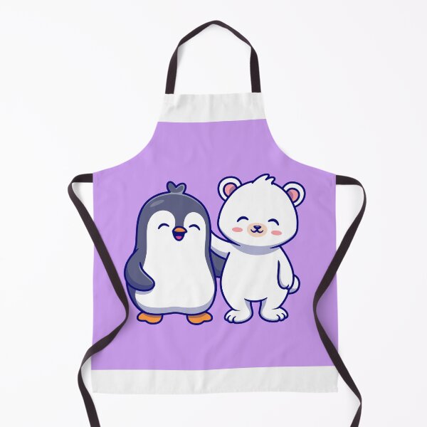 Item preview, Arctic Friends: Cute Polar Bear and Penguin Cartoon Vector Icon designed and sold by hjian8219.