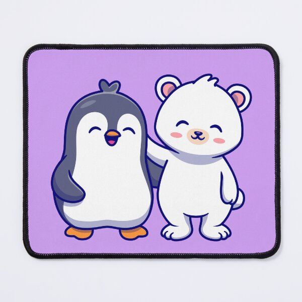 Item preview, Arctic Friends: Cute Polar Bear and Penguin Cartoon Vector Icon designed and sold by hjian8219.