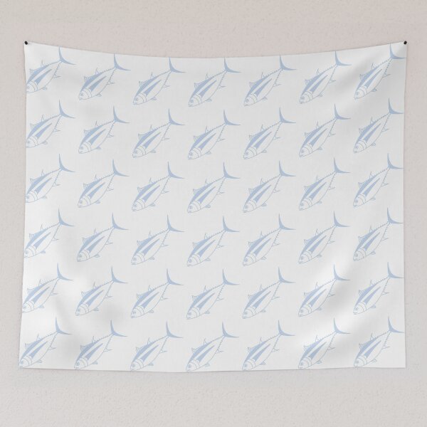 Item preview, Cute Albacore Fish in Light Blue and White designed and sold by fruttidimare.