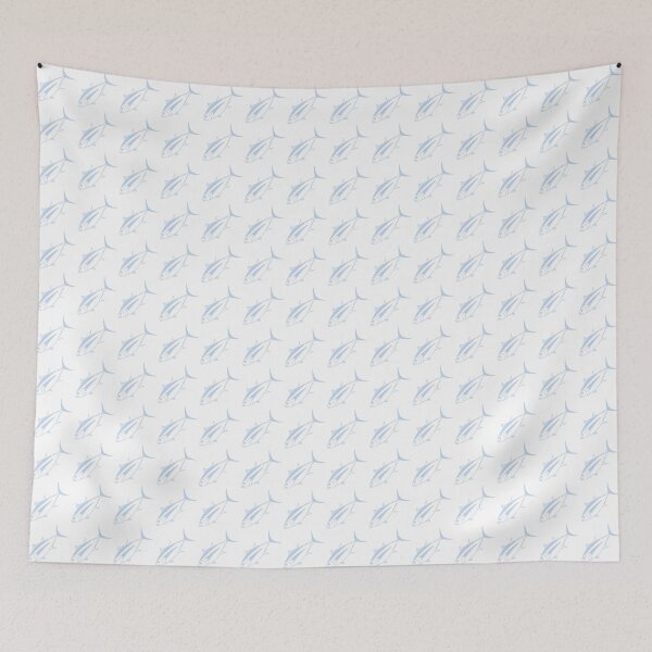 Item preview, Cute Albacore Fish in Light Blue and White designed and sold by fruttidimare.