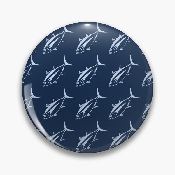 Item preview, Cute Albacore Fish in Light Blue on Marine Blue designed and sold by fruttidimare.